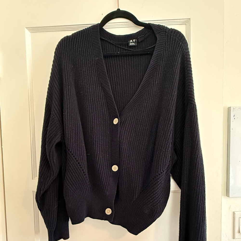 Roxy Black Button-Up Cardigan